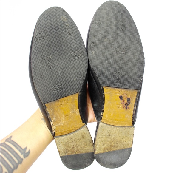 GUCCI Princetown Leather Horsebit Loafers Mules - Picture 10 of 12